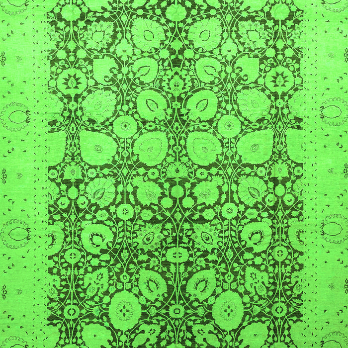 Machine Washable Oriental Green Traditional Area Rugs, wshabs2498grn