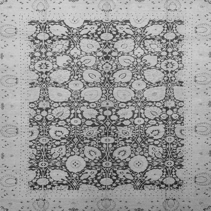 Square Oriental Gray Traditional Rug, abs2498gry