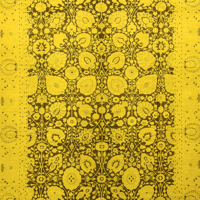 Machine Washable Oriental Yellow Traditional Rug, wshabs2498yw