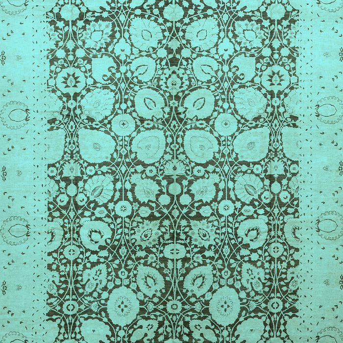 Machine Washable Oriental Light Blue Traditional Rug, wshabs2498lblu