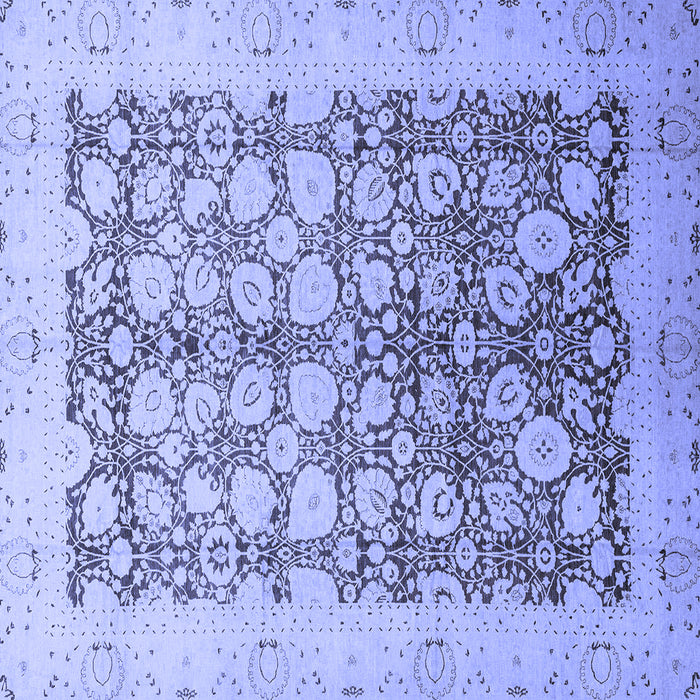 Square Machine Washable Oriental Blue Traditional Rug, wshabs2498blu