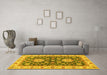 Machine Washable Oriental Yellow Traditional Rug in a Living Room, wshabs2499yw