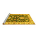 Sideview of Machine Washable Oriental Yellow Traditional Rug, wshabs2499yw