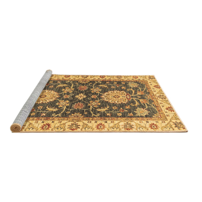 Sideview of Machine Washable Oriental Brown Traditional Rug, wshabs2499brn