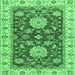 Square Oriental Emerald Green Traditional Rug, abs2499emgrn