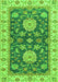 Machine Washable Oriental Green Traditional Area Rugs, wshabs2499grn