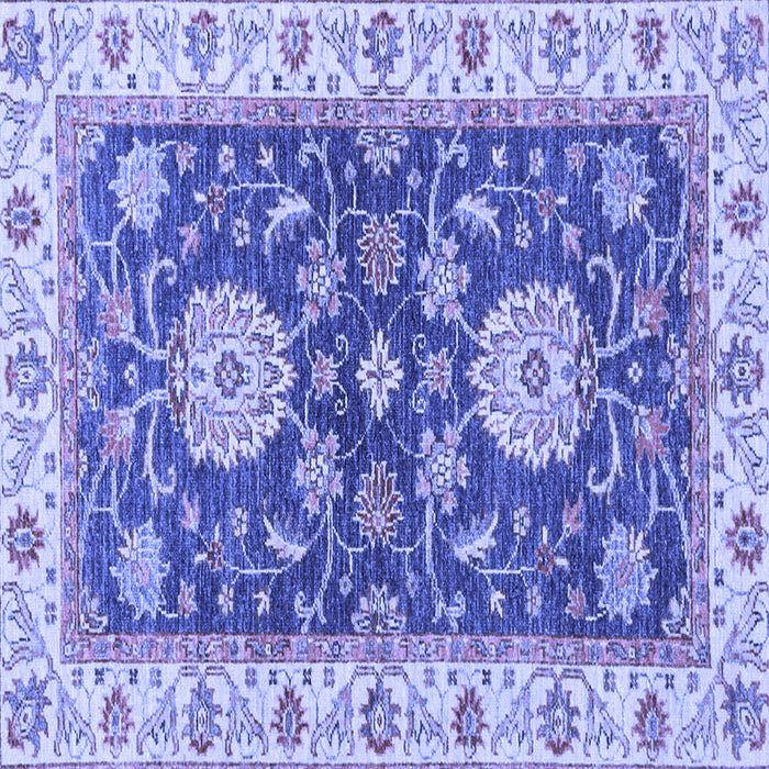 Square Machine Washable Oriental Blue Traditional Rug, wshabs2499blu