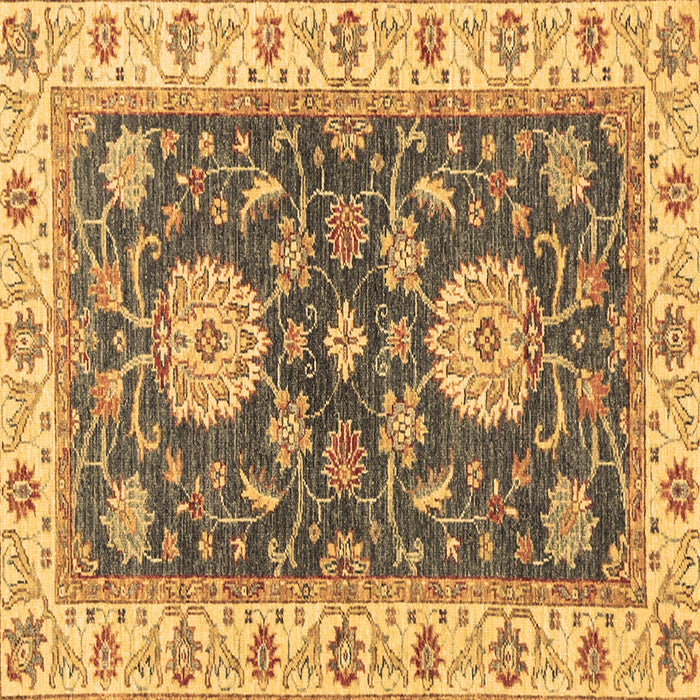 Square Machine Washable Oriental Brown Traditional Rug, wshabs2499brn