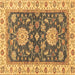 Square Machine Washable Oriental Brown Traditional Rug, wshabs2499brn