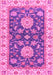 Machine Washable Oriental Pink Traditional Rug, wshabs2499pnk