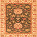 Square Oriental Orange Traditional Rug, abs2499org