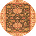 Round Oriental Orange Traditional Rug, abs2499org