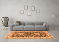 Machine Washable Oriental Orange Traditional Rug, wshabs2499org