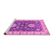 Sideview of Machine Washable Oriental Pink Traditional Rug, wshabs2499pnk