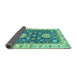 Sideview of Oriental Turquoise Traditional Rug, abs2499turq