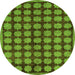 Round Abstract Green Modern Rug, abs249grn