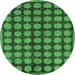 Round Abstract Emerald Green Modern Rug, abs249emgrn