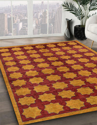 Abstract Red Modern Rug, abs249