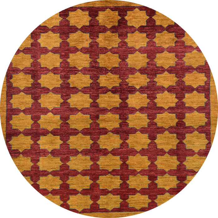 Round Abstract Red Modern Rug, abs249