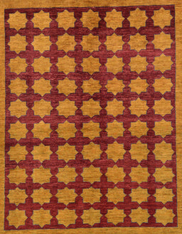 Machine Washable Abstract Red Rug, wshabs249