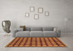 Machine Washable Abstract Brown Modern Rug in a Living Room,, wshabs249brn