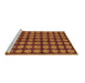 Sideview of Machine Washable Abstract Brown Modern Rug, wshabs249brn