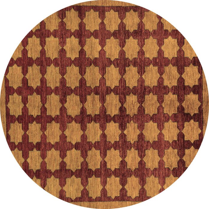 Round Abstract Brown Modern Rug, abs249brn