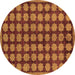 Round Abstract Brown Modern Rug, abs249brn