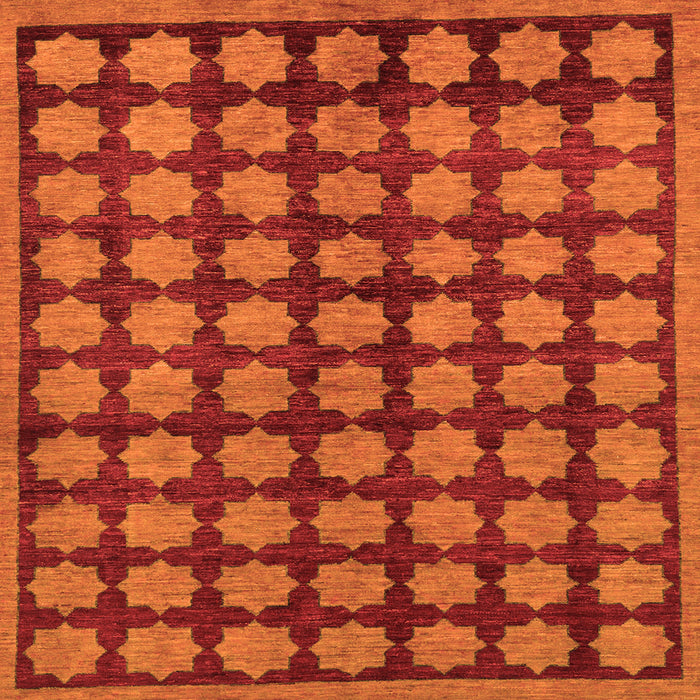Square Abstract Orange Modern Rug, abs249org