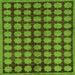 Square Machine Washable Abstract Green Modern Area Rugs, wshabs249grn