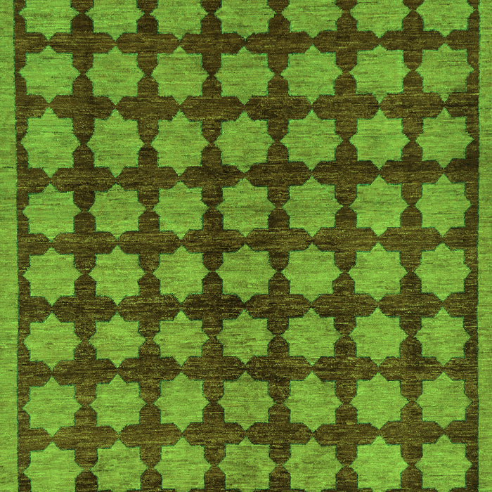 Machine Washable Abstract Green Modern Area Rugs, wshabs249grn
