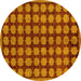 Round Machine Washable Abstract Yellow Modern Rug, wshabs249yw