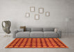 Machine Washable Abstract Orange Modern Area Rugs in a Living Room, wshabs249org