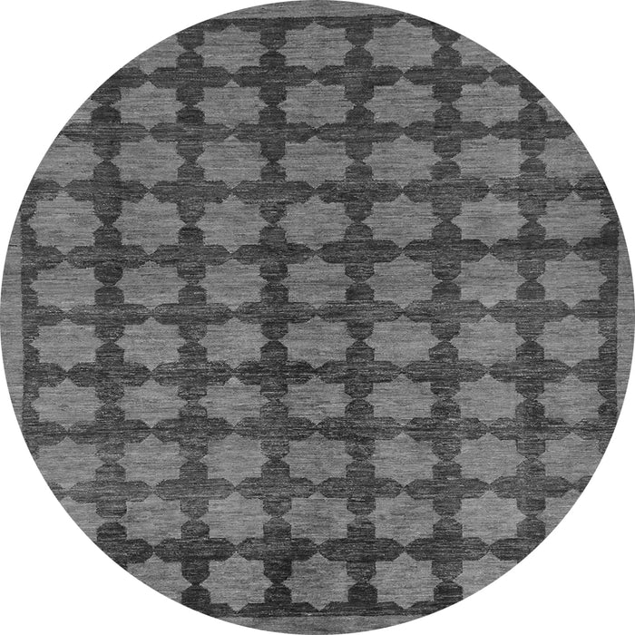 Round Machine Washable Abstract Gray Modern Rug, wshabs249gry