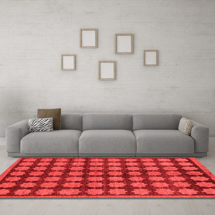 Modern Red Washable Rugs