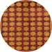 Round Machine Washable Abstract Red Rug, wshabs249