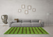 Machine Washable Abstract Green Modern Area Rugs in a Living Room,, wshabs249grn