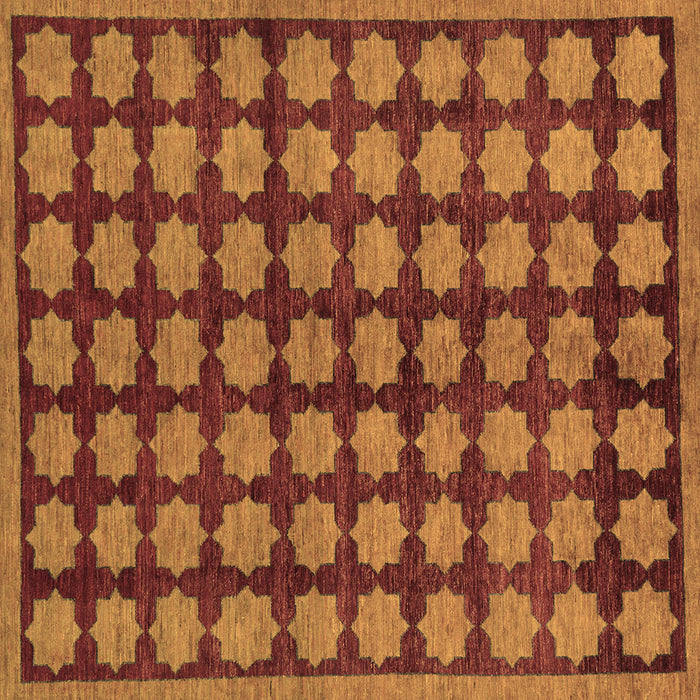 Square Machine Washable Abstract Brown Modern Rug, wshabs249brn
