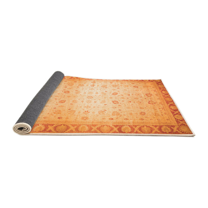 Sideview of Abstract Orange Modern Rug, abs24org