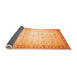 Sideview of Abstract Orange Modern Rug, abs24org