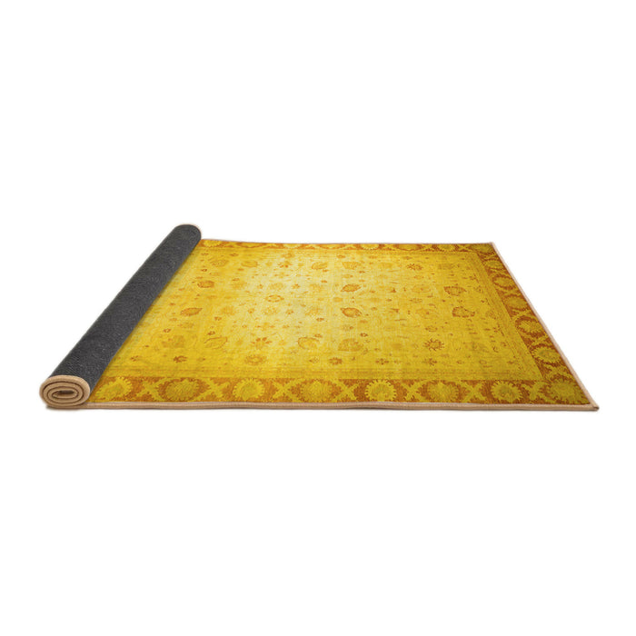 Sideview of Abstract Yellow Modern Rug, abs24yw