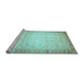 Sideview of Machine Washable Abstract Light Blue Modern Rug, wshabs24lblu