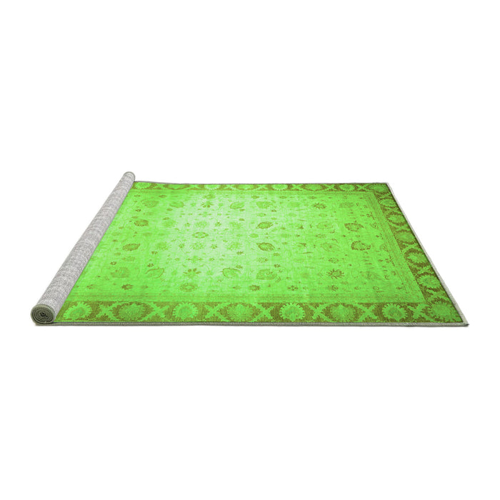 Sideview of Machine Washable Abstract Green Modern Area Rugs, wshabs24grn