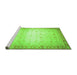 Sideview of Machine Washable Abstract Green Modern Area Rugs, wshabs24grn