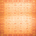 Square Machine Washable Abstract Orange Modern Area Rugs, wshabs24org