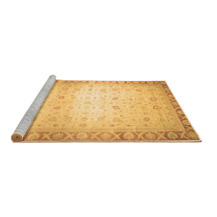 Sideview of Machine Washable Abstract Brown Modern Rug, wshabs24brn