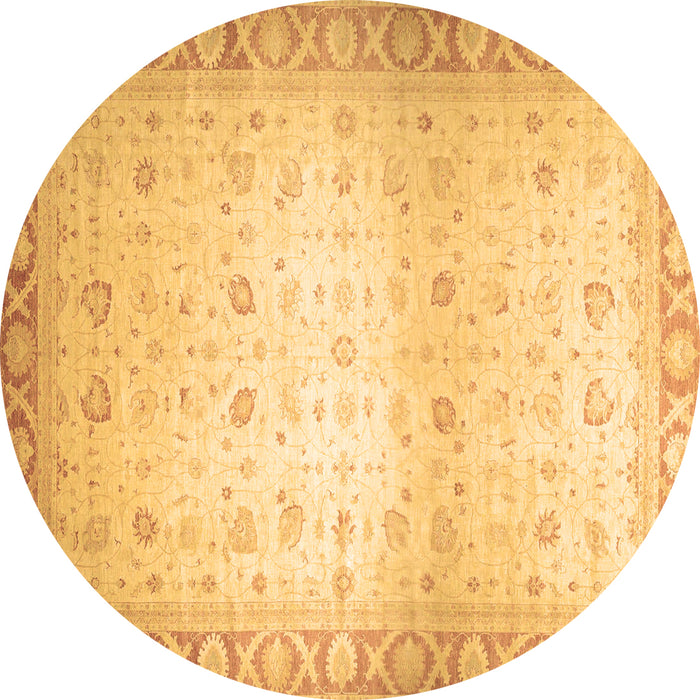 Round Machine Washable Abstract Brown Modern Rug, wshabs24brn