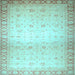 Square Machine Washable Abstract Light Blue Modern Rug, wshabs24lblu