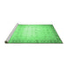 Sideview of Machine Washable Abstract Emerald Green Modern Area Rugs, wshabs24emgrn