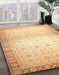 Abstract Mustard Yellow Modern Rug in Family Room, abs24